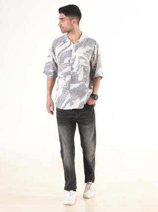Black & Grey Maverick Oversized Shirt - model_poseposition_of_shirtporduct_type