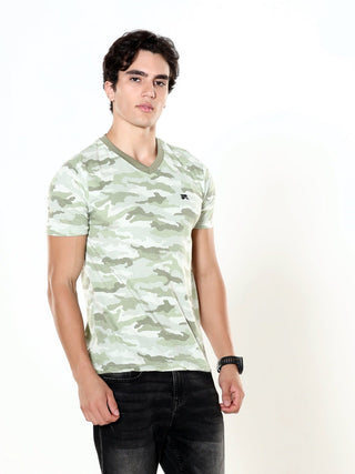 Blitz Camo Green Light Weight T-shirt - model_poseposition_of_shirtporduct_type