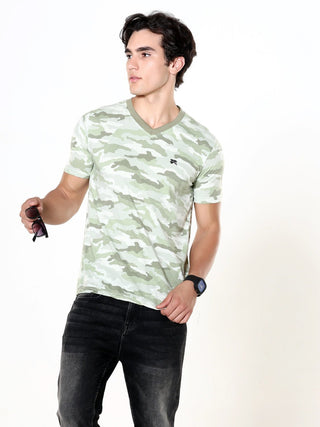 Blitz Camo Green Light Weight T-shirt - model_poseposition_of_shirtporduct_type
