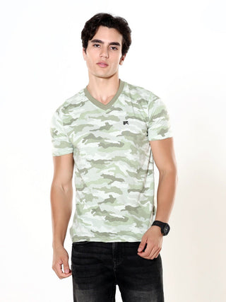 Blitz Camo Green Light Weight T-shirt - model_poseposition_of_shirtporduct_type
