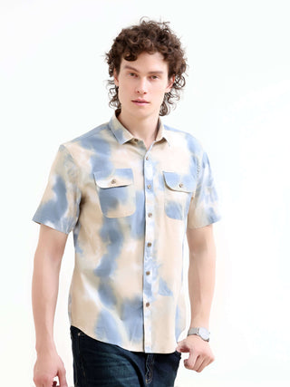 Blue Cloud Printed Casual Shirt - model_poseposition_of_shirtporduct_type