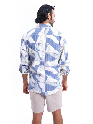 Bluesteel RIbbed Casual Shirt - model_poseposition_of_shirtporduct_type