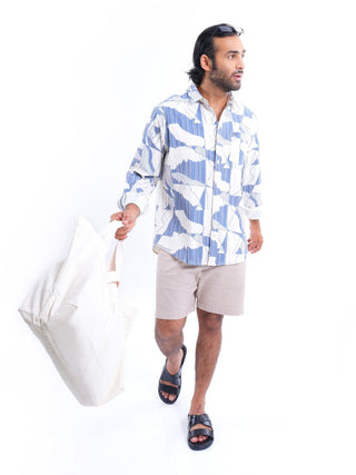 Bluesteel RIbbed Casual Shirt - model_poseposition_of_shirtporduct_type