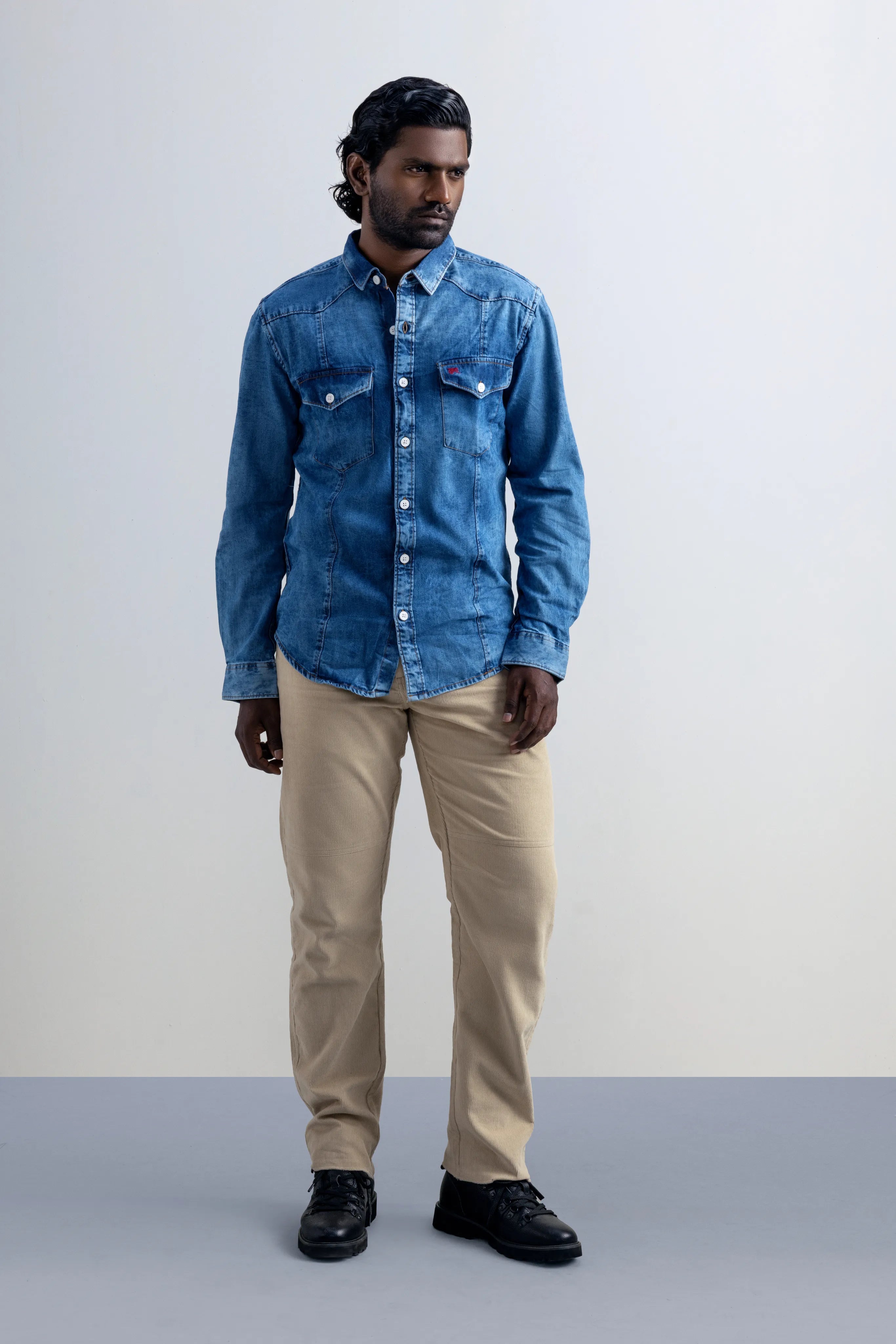 Blueward Denim Shirt - model_poseposition_of_shirtporduct_type