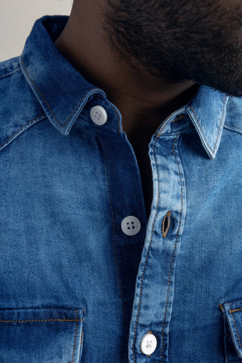 Blueward Denim Shirt - model_poseposition_of_shirtporduct_type