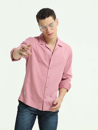 Blush Cuban Collar Shirt - model_poseposition_of_shirtporduct_type