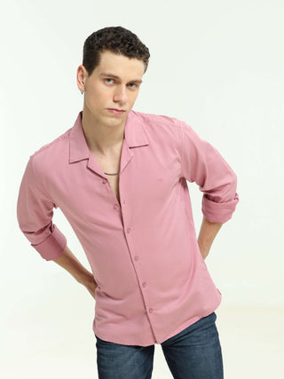 Blush Cuban Collar Shirt - model_poseposition_of_shirtporduct_type