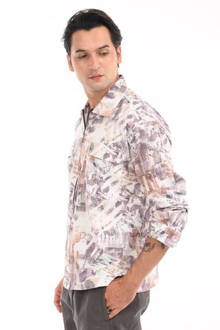 Bold Copper Zipper Casual Shirt - model_poseposition_of_shirtporduct_type