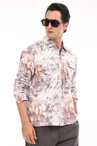 Bold Copper Zipper Casual Shirt - model_poseposition_of_shirtporduct_type