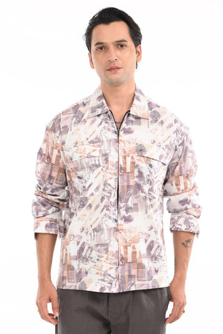 Bold Copper Zipper Casual Shirt - model_poseposition_of_shirtporduct_type