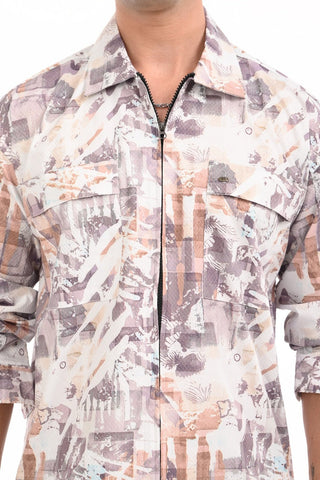 Bold Copper Zipper Casual Shirt - model_poseposition_of_shirtporduct_type