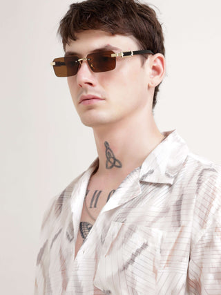 Brown Crochet Oversized Shirt - model_poseposition_of_shirtporduct_type