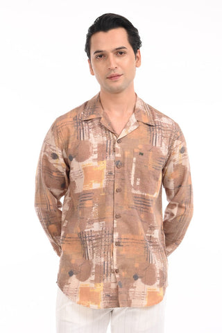Brown Digital Printed Casual Shirt - model_poseposition_of_shirtporduct_type