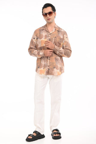 Brown Digital Printed Casual Shirt - model_poseposition_of_shirtporduct_type