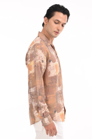 Brown Digital Printed Casual Shirt - model_poseposition_of_shirtporduct_type