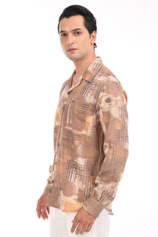 Brown Digital Printed Casual Shirt - model_poseposition_of_shirtporduct_type