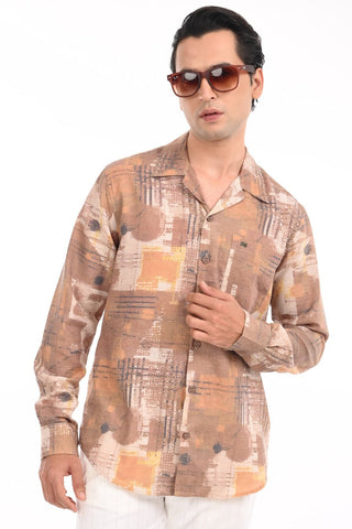 Brown Digital Printed Casual Shirt - model_poseposition_of_shirtporduct_type
