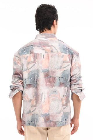 Brown Multicolor Digital Printed Textured Shirt - model_poseposition_of_shirtporduct_type