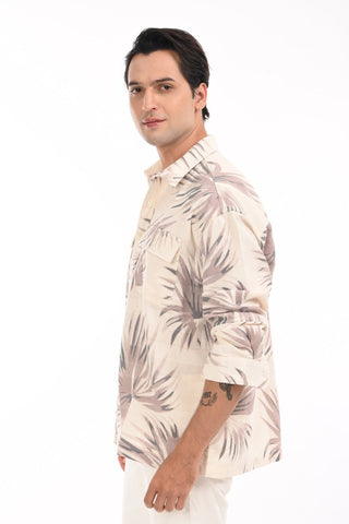 Brown Nautica Oversized Cotton Summer Shirt - model_poseposition_of_shirtporduct_type