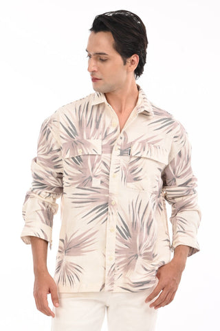 Brown Nautica Oversized Cotton Summer Shirt - model_poseposition_of_shirtporduct_type