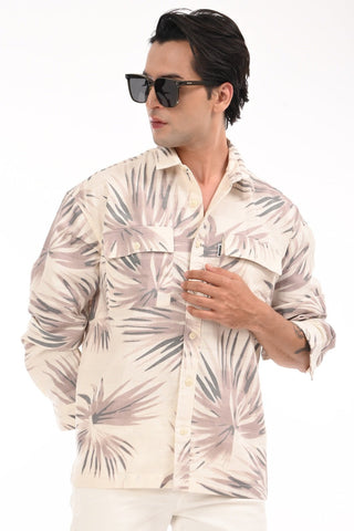 Brown Nautica Oversized Cotton Summer Shirt - model_poseposition_of_shirtporduct_type
