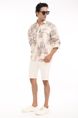 Brown Nautica Oversized Cotton Summer Shirt - model_poseposition_of_shirtporduct_type