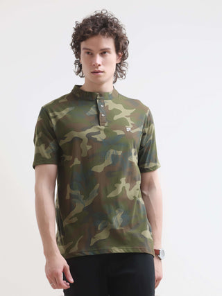 Camo Green Henley T-shirt - model_poseposition_of_shirtporduct_type