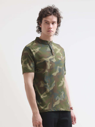 Camo Green Henley T-shirt - model_poseposition_of_shirtporduct_type
