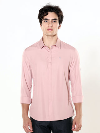 Canyon Clay Rustic Pink Seamless Solid Shirt - model_poseposition_of_shirtporduct_type