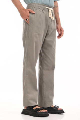 Carbon Grey Linen Blend Straight Fit Trousers - model_poseposition_of_shirtporduct_type