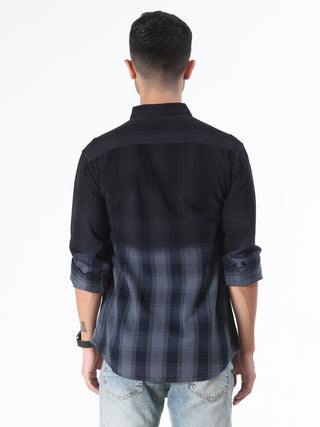 Charcoal Grey Shaded Stripes Shirt - model_poseposition_of_shirtporduct_type