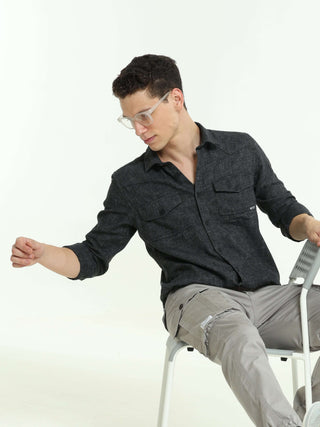 Charcoal Grey Voyager Shirt - model_poseposition_of_shirtporduct_type