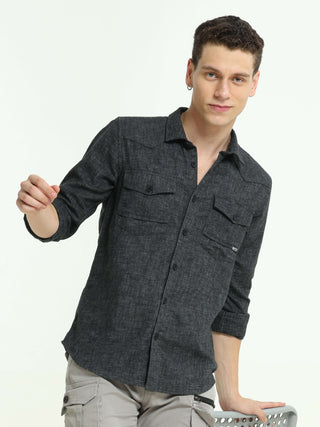 Charcoal Grey Voyager Shirt - model_poseposition_of_shirtporduct_type