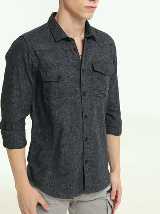 Charcoal Grey Voyager Shirt - model_poseposition_of_shirtporduct_type