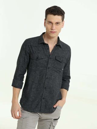 Charcoal Grey Voyager Shirt - model_poseposition_of_shirtporduct_type