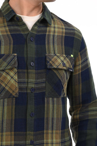 Checkered Navy Heavyweight Pure Cotton Shirt - model_poseposition_of_shirtporduct_type