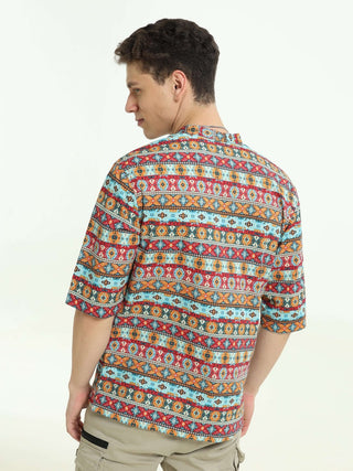 Chromatic Bloom Multi Drop Shoulder Kurta - model_poseposition_of_shirtporduct_type