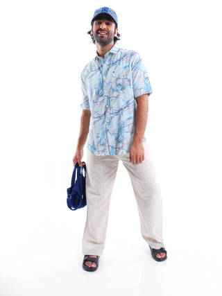 Coastal Splash Sky Blue Ribbed Shirt - model_poseposition_of_shirtporduct_type