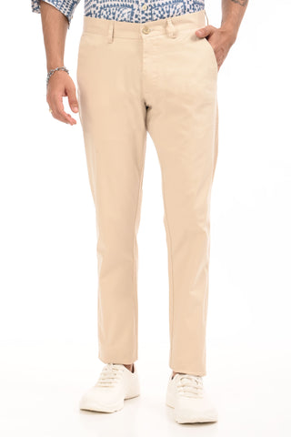 Cream Slim Fit Cotton Chinos - model_poseposition_of_shirtporduct_type