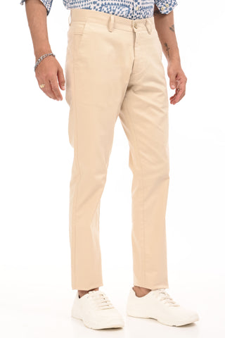 Cream Slim Fit Cotton Chinos - model_poseposition_of_shirtporduct_type