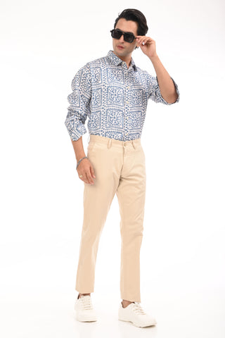 Cream Slim Fit Cotton Chinos - model_poseposition_of_shirtporduct_type