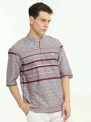 Crimson Charm Drop Shoulder Kurta - model_poseposition_of_shirtporduct_type