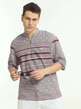 Crimson Charm Drop Shoulder Kurta - model_poseposition_of_shirtporduct_type