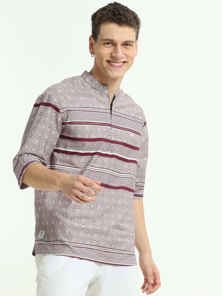 Crimson Charm Drop Shoulder Kurta - model_poseposition_of_shirtporduct_type