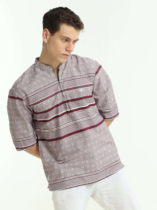 Crimson Charm Drop Shoulder Kurta - model_poseposition_of_shirtporduct_type