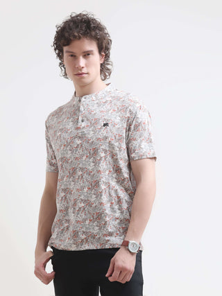 Crimson Grey Tropical Henley T-shirt - model_poseposition_of_shirtporduct_type