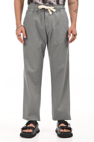 Dark Grey Linen Blend Straight Fit Trousers - model_poseposition_of_shirtporduct_type
