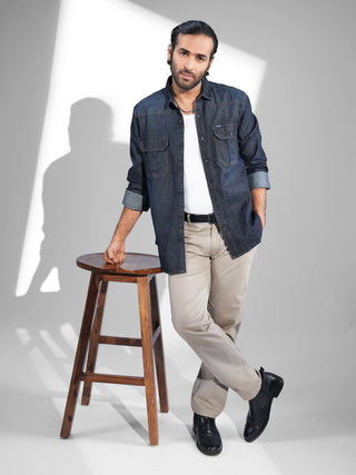 Denim Blue Shirt - model_poseposition_of_shirtporduct_type