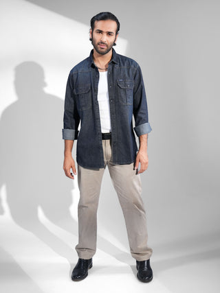 Denim Blue Shirt - model_poseposition_of_shirtporduct_type