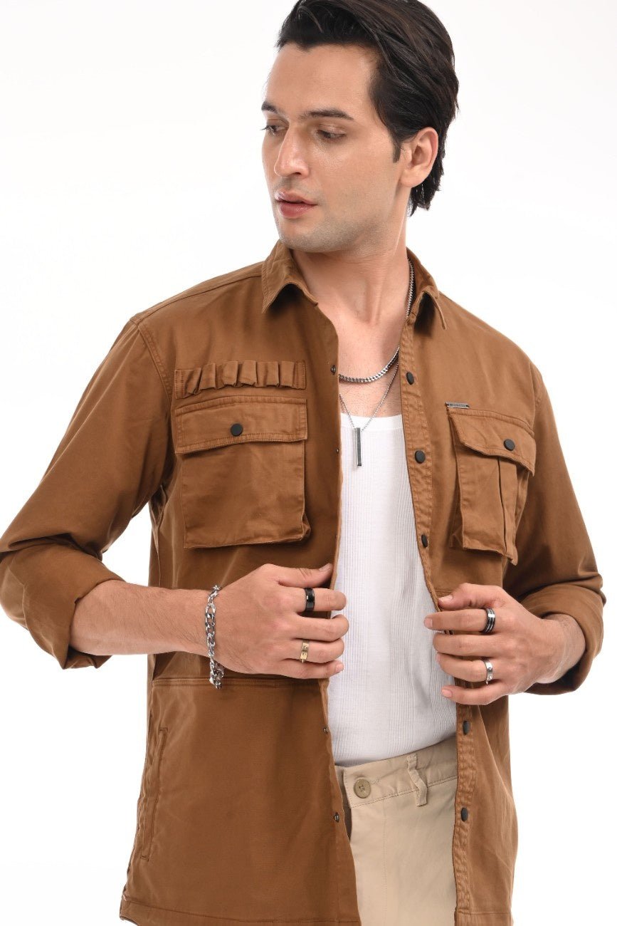 Dessert Brown Cargo Shirt - model_poseposition_of_shirtporduct_type